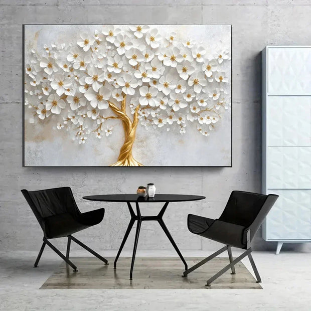 Golden Tree of Serenity” – Toile décorative moderne