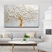 Golden Tree of Serenity” – Toile décorative moderne