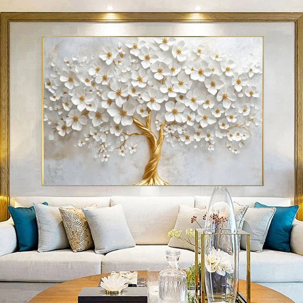 Golden Tree of Serenity” – Toile décorative moderne