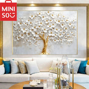 Golden Tree of Serenity” – Toile décorative moderne