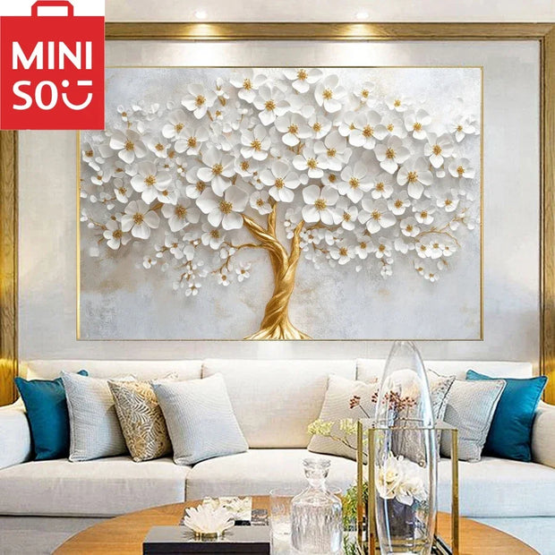 Golden Tree of Serenity” – Toile décorative moderne